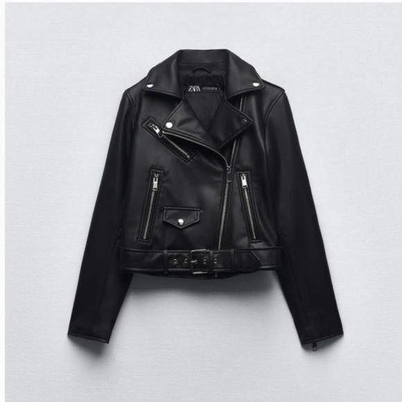 Zara Faux Leather Biker Jacket - Picture 1 of 6